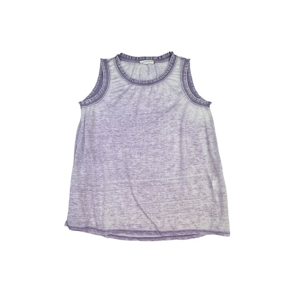 Jane and Delancey Tops - Jane and Delancey Tank Top Womens Small Purple Ruffle Trim Sleeveless Burnout